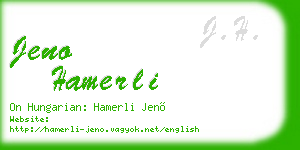 jeno hamerli business card