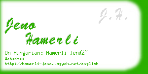 jeno hamerli business card